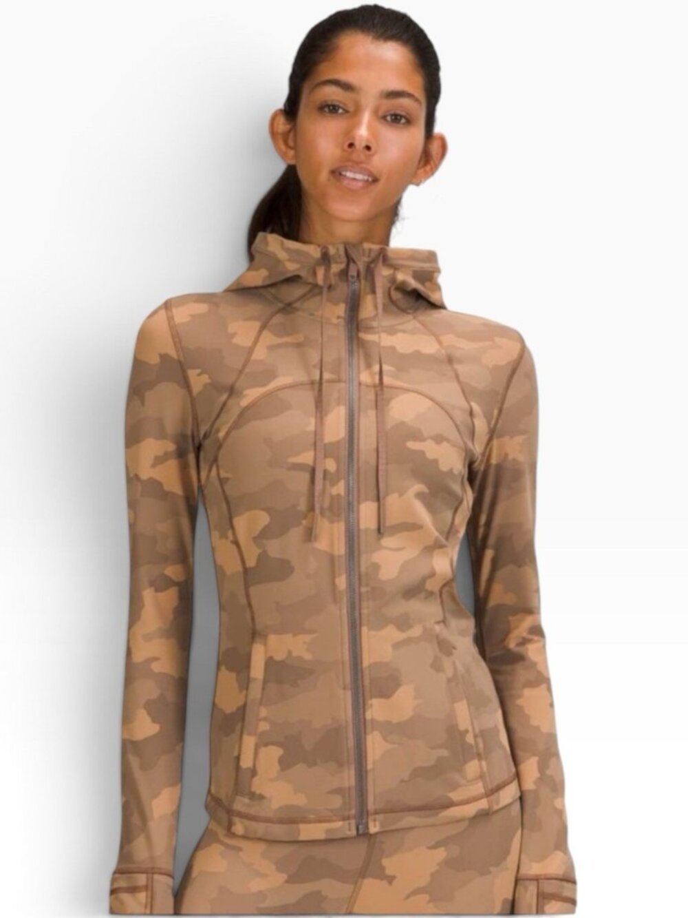 Lululemon Hooded Define Jacket Nulu Heritage 365 Camo Beige Multi sz 6